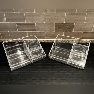 Set of 2 Clear Acrylic Organizers for Bathroom, Nursery or Office Etc